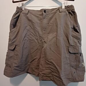 REEL LEGENDS Men’s Size Large Grey Nylon Performance Shorts Cargo Fishing‎